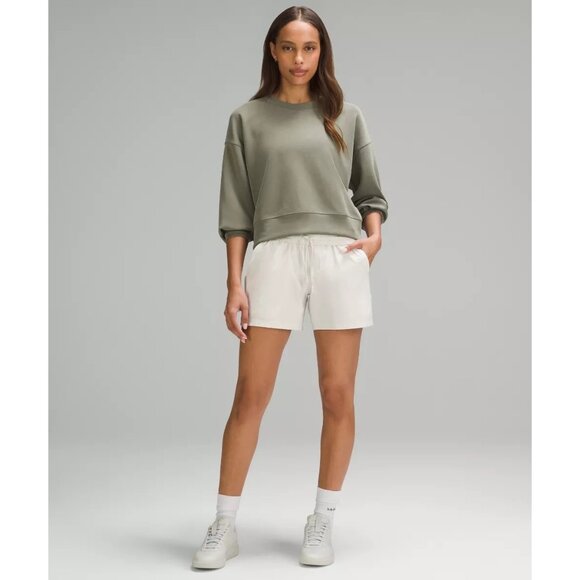 Lululemon Softstreme Perfectly Oversized Cropped Crew Size 10 7179 Army Green - Picture 2 of 15